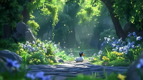 Peaceful Nature with Duck