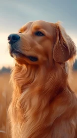 Majestic Dog Portrait at Sunset