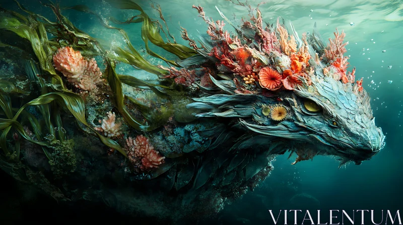 AI ART Coral Crowned Sea Serpent