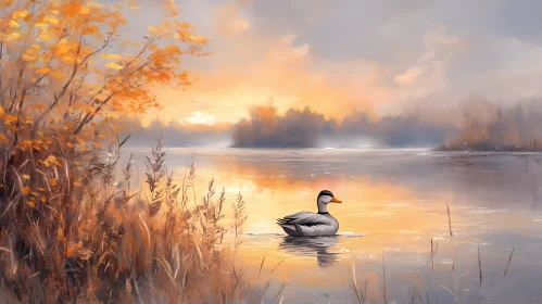 Tranquil Evening Lake Scene