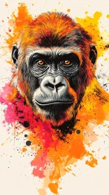 Vibrant Monkey Face Art