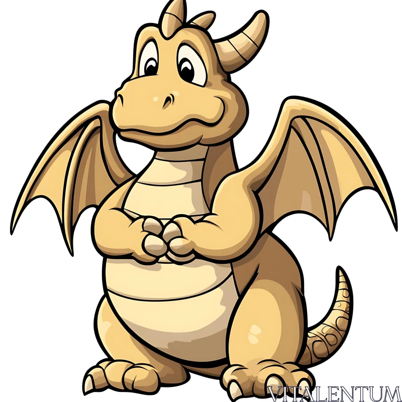 AI ART Friendly Dragon Cartoon Character Design