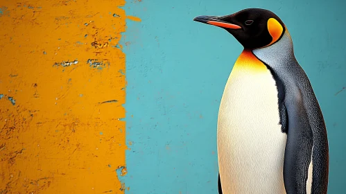 Penguin in Colorful Contrast