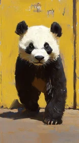 Textured Panda Bear Art