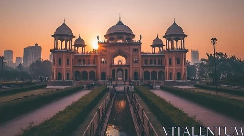 Indian Building at Golden Hour AI Image