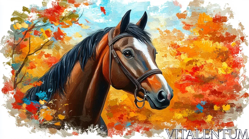 Autumn Horse Art AI Image