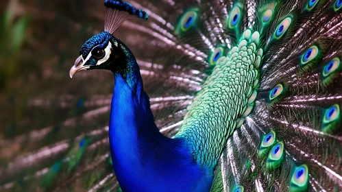 Peacock's Iridescent Plumage