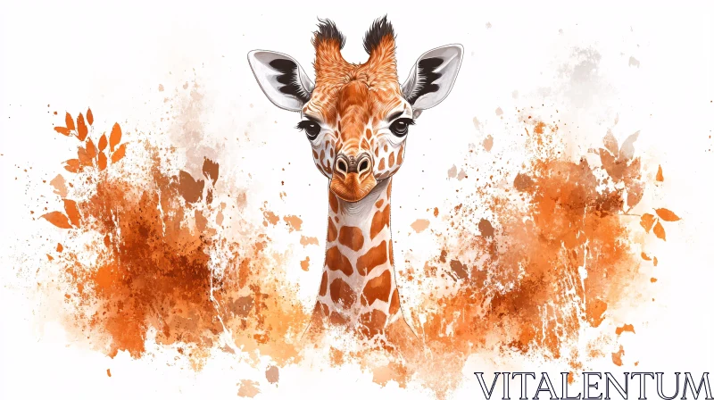 AI ART Watercolor Giraffe Art