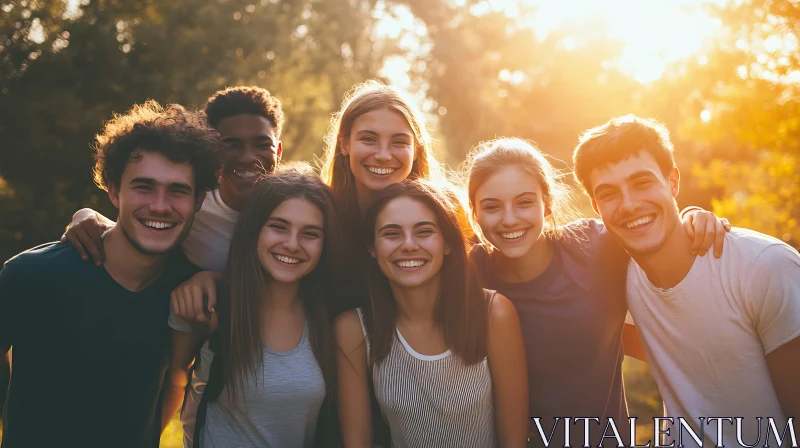 Smiling Young People Together AI Image