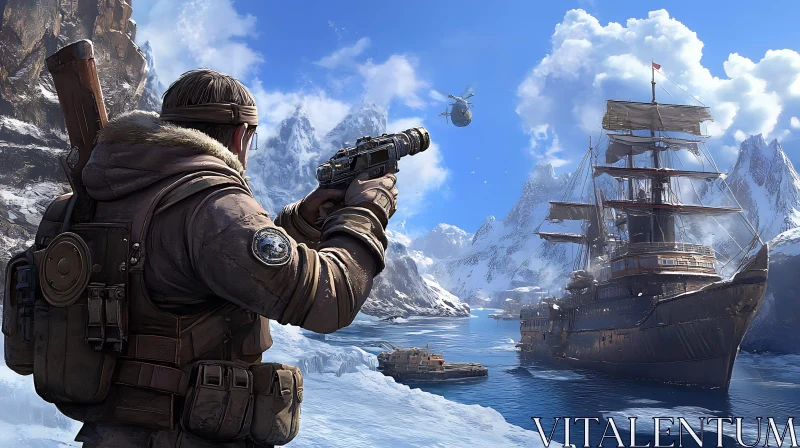 Winter Warfare: A Stand Off in the Arctic AI Image