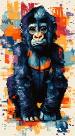 Colorful Monkey Abstract Art