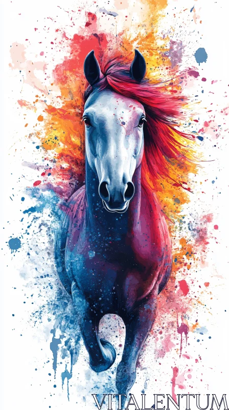 Colorful Abstract Horse AI Image