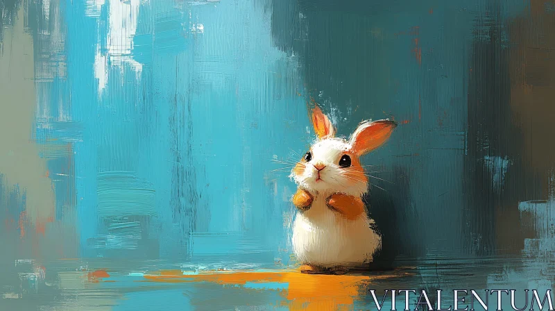 AI ART Charming Rabbit Art with Abstract Background