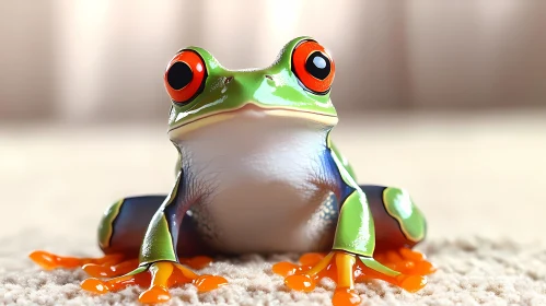 Vivid Tree Frog with Red Eyes