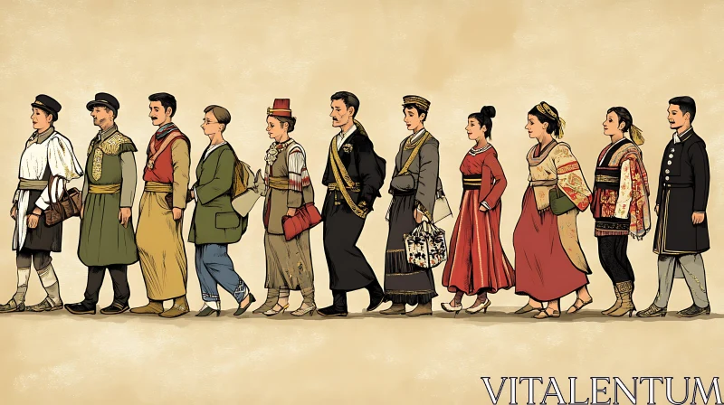 Cultural Clothing Evolution: A Fashion Timeline AI Image