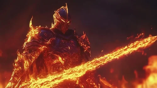 Flame-Clad Armored Warrior