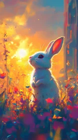 Whimsical Rabbit at Dusk