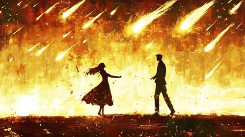 Celestial Reunion: A Fiery Embrace