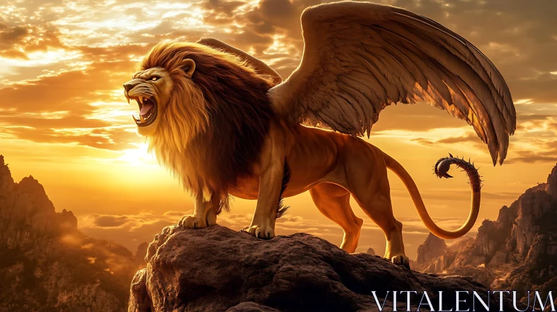 AI ART Lion with Wings