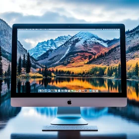 Stunning Autumn Scene on iMac Screen