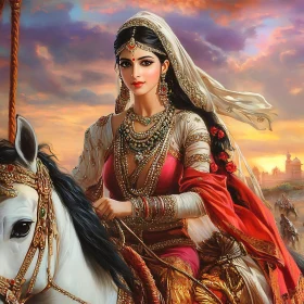 Portrait of Woman on Horseback