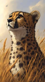 Majestic Cheetah Looking Skyward
