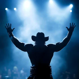 Strong Man Silhouette in Cowboy Hat