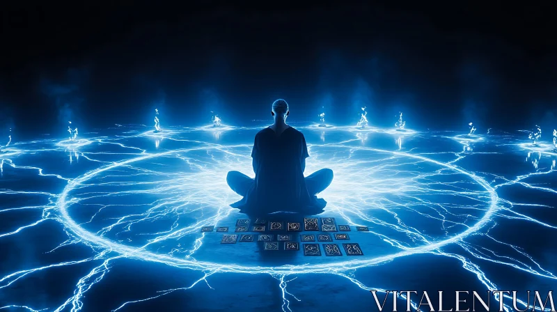 Esoteric Meditation with Tarot Cards AI Image