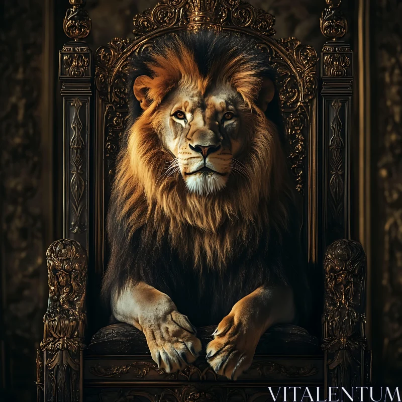 AI ART Regal Lion Portrait