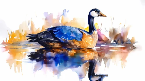 Watercolor Goose Beauty