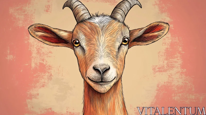 Detailed Goat Art - Animal Portrait AI Image