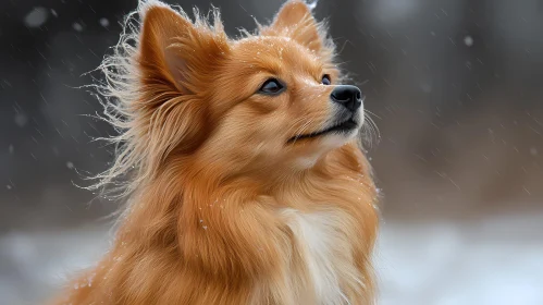 Dog Portrait in a Snowy Setting