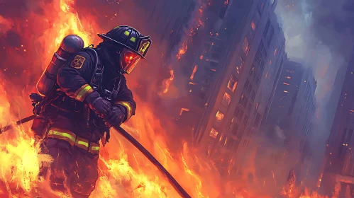 City Firefighter Battling Massive Blaze