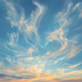 Peaceful Sky at Sunset with Clouds