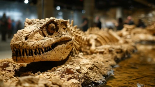 Impressive Dinosaur Skeleton on Display in Museum