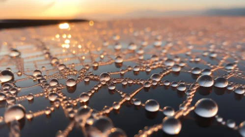 Sunset Beach: A Study in Water Droplets and Molecular Structures