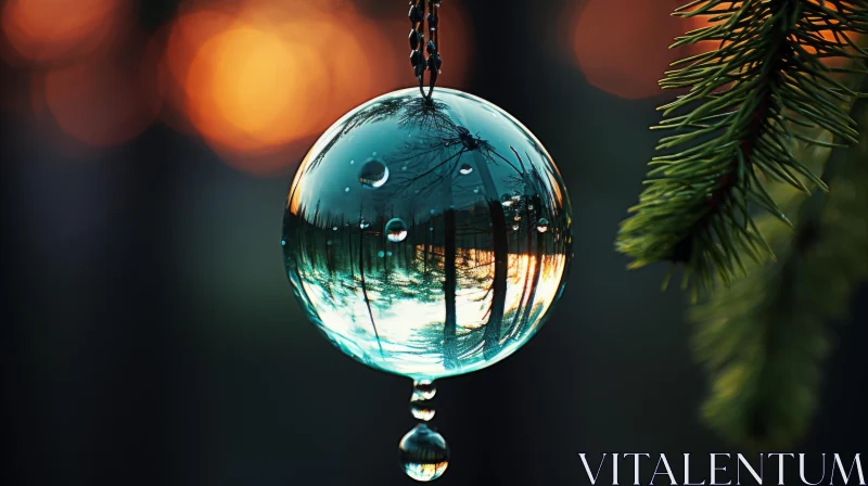 Surreal Atmosphere Glass Ornament with Water Droplet AI Image