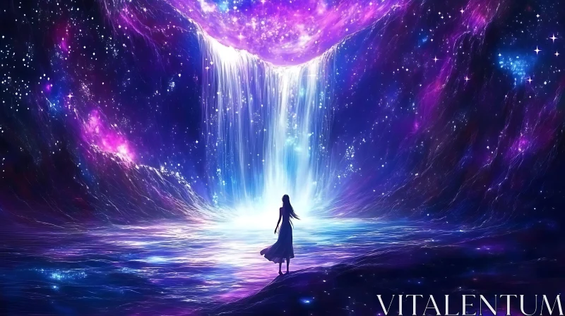Starlight Serenade: Woman at the Edge of Infinity