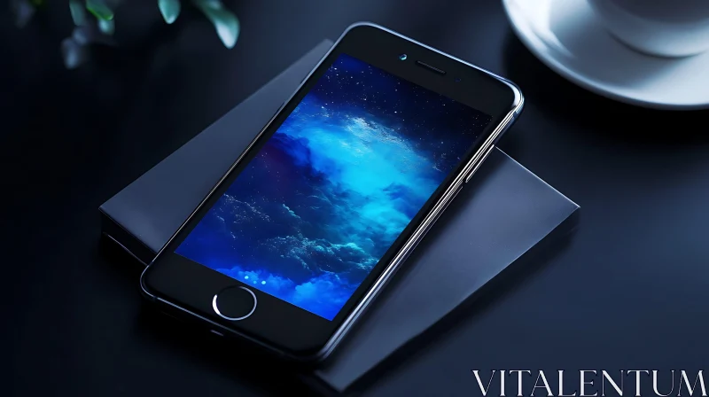 Smartphone with Nebula Screen AI Image