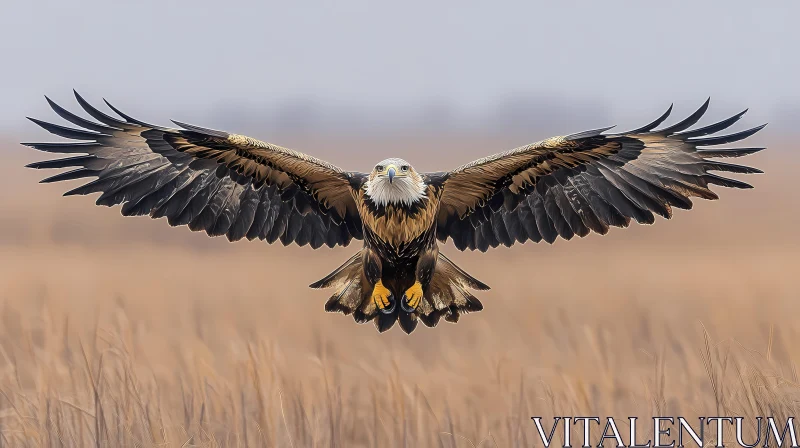 Soaring Eagle with Impressive Wingspan AI Image