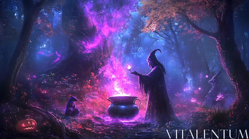 AI ART Magical Cauldron in the Woods