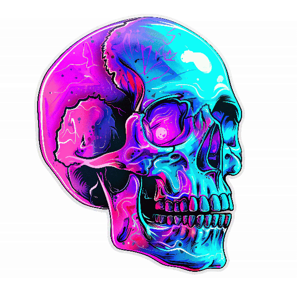 Vibrant Skull Art T-Shirt