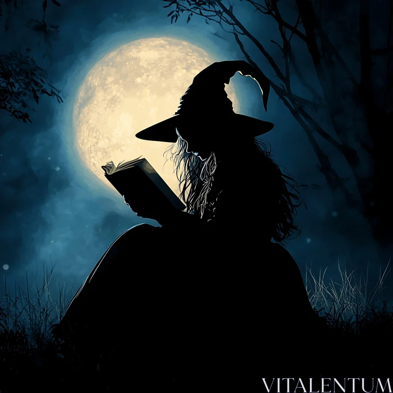 Moonlit Witch Reading Spellbook