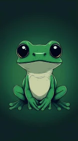 Whimsical Green Frog Cartoon