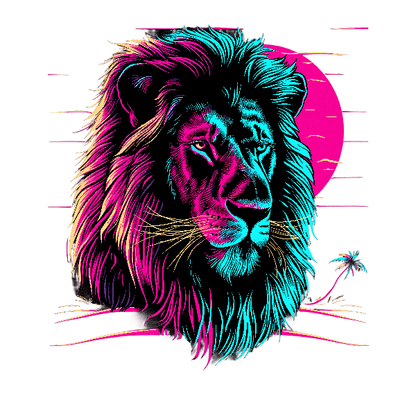 Retro Lion T-Shirt Design