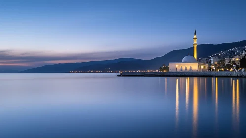 Mosque's Reflection at Dusk