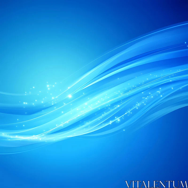 Serene Blue Abstract Wave Illustration