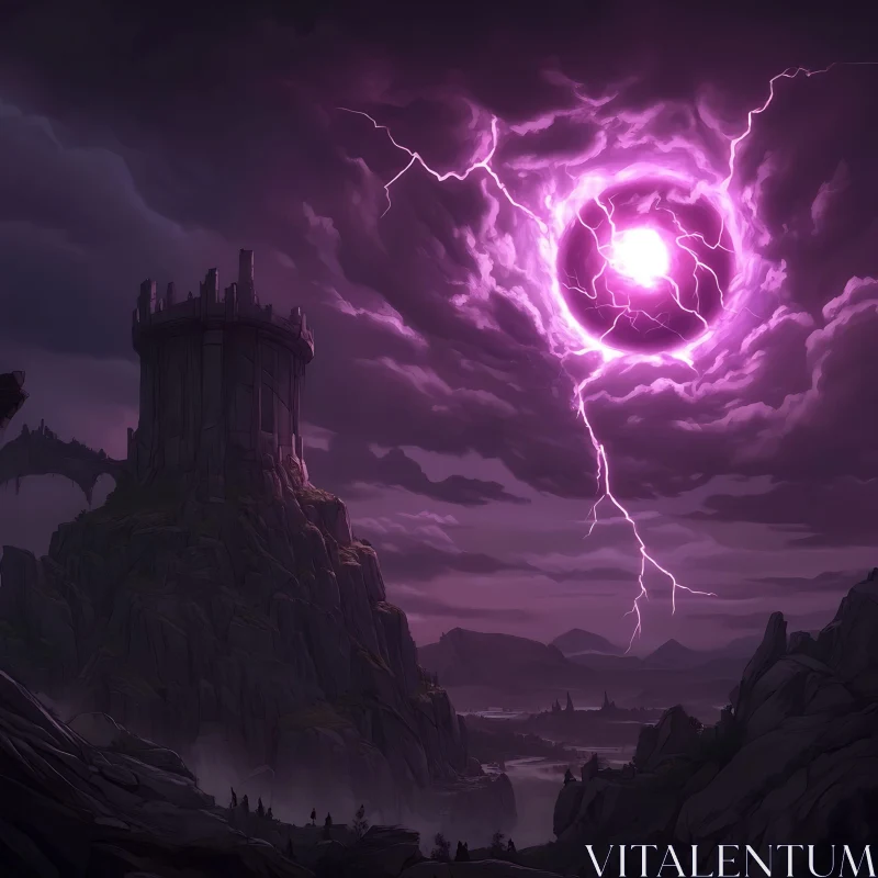 Tower Under the Magical Lightning