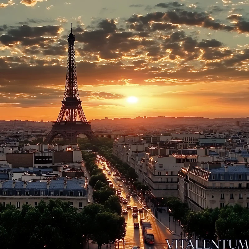 Eiffel Tower Sunset View