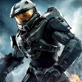 Armored Soldier Ready for Combat